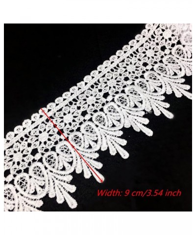 5 Yard Floral Lace Edge Trim 9cm Wide Ribbon Edging Trimmings Wedding Dress Embellishment Gift Party Decoration Applique DIY ...