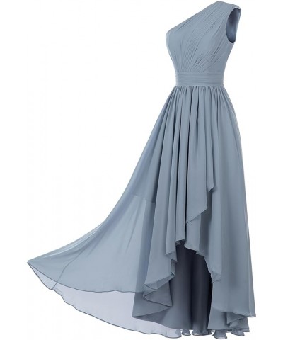 Women's One Shoulder Bridesmaid Dresses High Low Chiffon Formal Party Gowns with Pockets SE051 Dusty Sage $31.61 Dresses