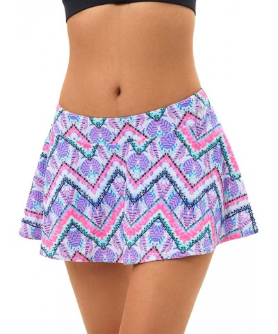 Swim Shorts Women High Waisted Bikini Bottom Tummy Control Bathing Suits Swimsuit Board Shorts with Liner Purple Print $11.76...