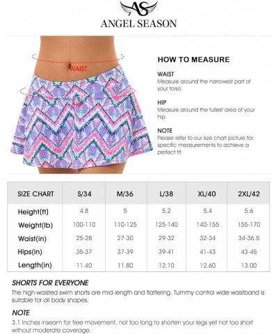 Swim Shorts Women High Waisted Bikini Bottom Tummy Control Bathing Suits Swimsuit Board Shorts with Liner Purple Print $11.76...