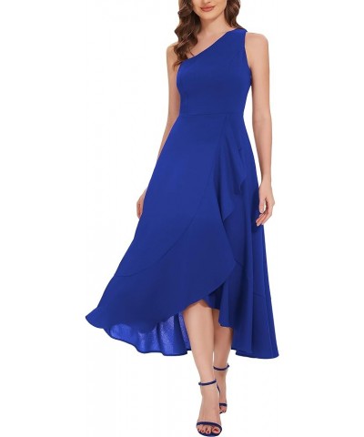 Women's 2023 Summer Wedding Guest Cocktail One Shoulder Prom Dress Sleeveless Slit Split Party Formal Dresses Royalblue $30.7...