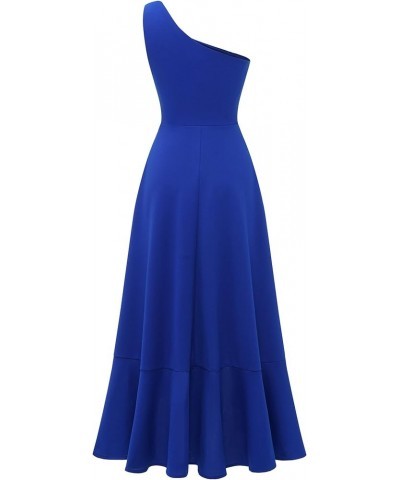 Women's 2023 Summer Wedding Guest Cocktail One Shoulder Prom Dress Sleeveless Slit Split Party Formal Dresses Royalblue $30.7...