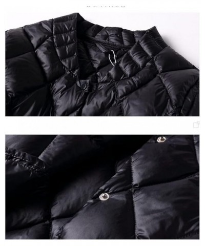 Short Down Jacket Womens Ultra Lightweight Packable Collarless Button Down Quilted Puffer Coats Outerwear Beige $21.59 Jackets