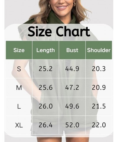 Women Fuzzy Vest Fleece Sherpa Jackets Sleeveless Button Down Outwear with Pockets Army Green $27.83 Vests