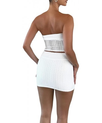 Two Piece Mini Skirt Set for Women Y2k Sexy Going Out Outfit Fairy Tube Top Skirts Cute 2 Piece Matching Sets H White $12.97 ...