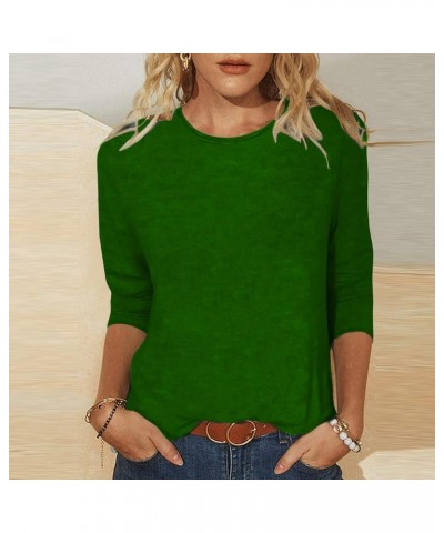 Women's Tee Shirts Loose Fit Solid Color Tops for Women Womens Crew Neck Tees Loose Fit Green $9.98 T-Shirts