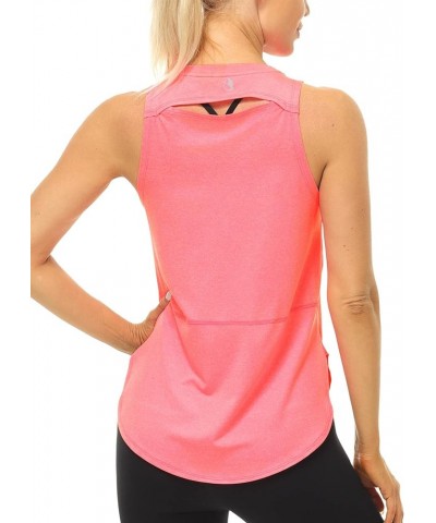 High Neck Workout Tank Tops for Women, Racerback Athletic Gym Exercise Yoga Tops Peach $11.04 Activewear