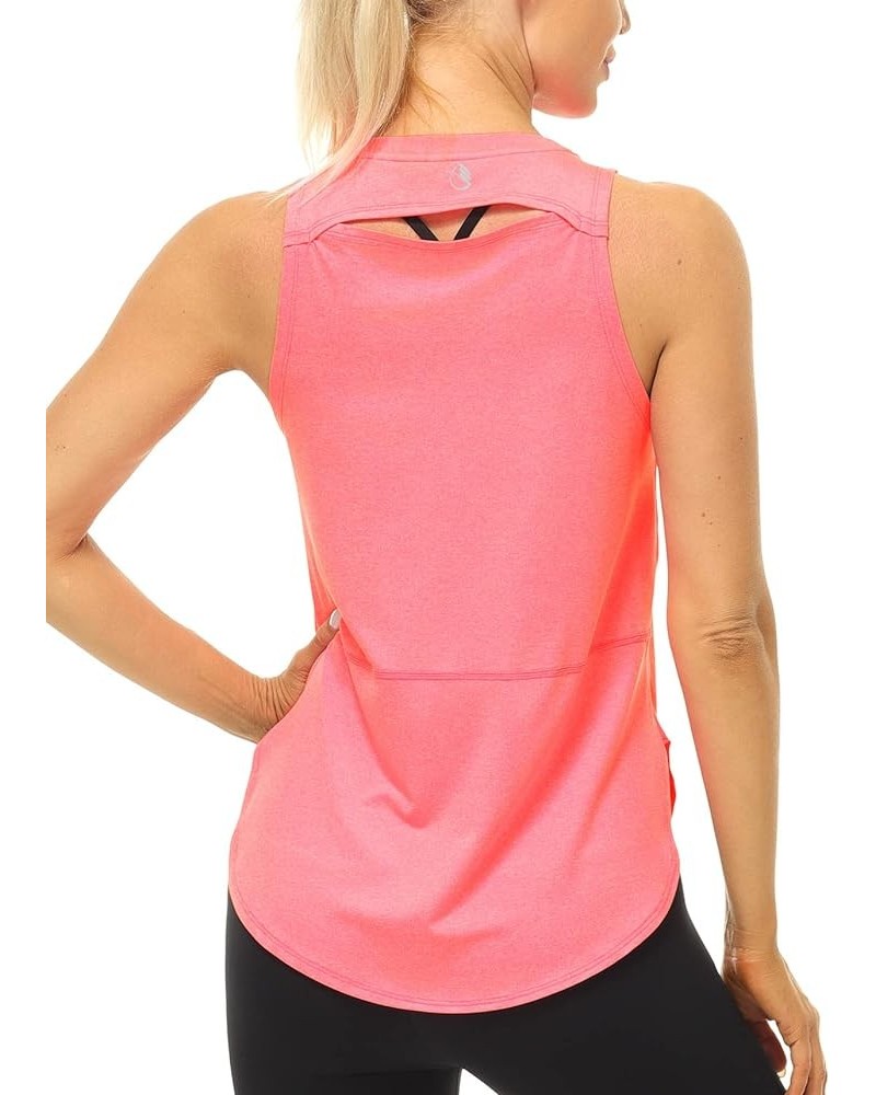 High Neck Workout Tank Tops for Women, Racerback Athletic Gym Exercise Yoga Tops Peach $11.04 Activewear