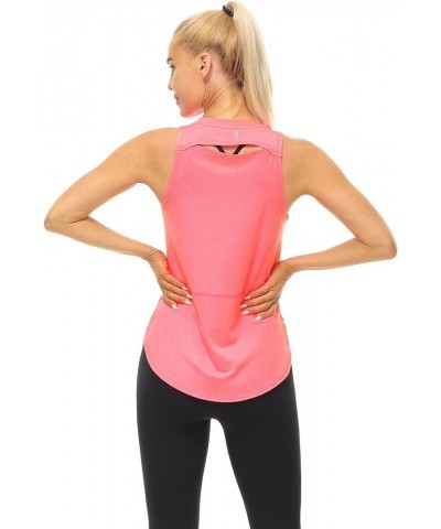 High Neck Workout Tank Tops for Women, Racerback Athletic Gym Exercise Yoga Tops Peach $11.04 Activewear