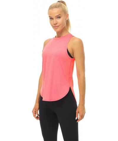 High Neck Workout Tank Tops for Women, Racerback Athletic Gym Exercise Yoga Tops Peach $11.04 Activewear