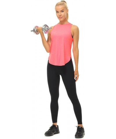 High Neck Workout Tank Tops for Women, Racerback Athletic Gym Exercise Yoga Tops Peach $11.04 Activewear