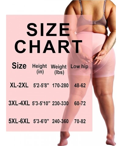 2 Pairs Plus Size Sheer Tights for Women, 17 Colors Ultra Thin Pantyhose Reinforced Toes High Waist Stockings 1XL-6XL Pink - ...