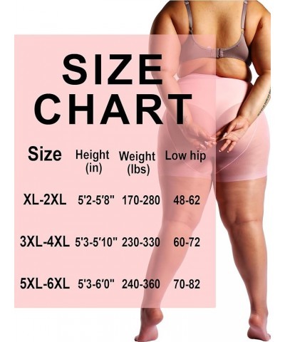 2 Pairs Plus Size Sheer Tights for Women, 17 Colors Ultra Thin Pantyhose Reinforced Toes High Waist Stockings 1XL-6XL Pink - ...