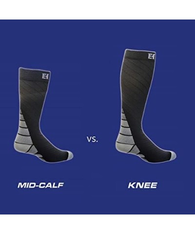 Elite Hockey, Notorious Pro-Series Compression Knee Sock (One Pair) Black/Silver Grey $11.59 Activewear