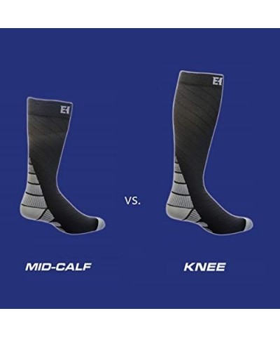 Elite Hockey, Notorious Pro-Series Compression Knee Sock (One Pair) Black/Silver Grey $11.59 Activewear