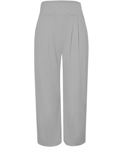 Womens Palazzo Long Pants High Waist Wide Leg Stretchy Loose Fit Casual Trousers with Pocket 1grey $18.19 Pants