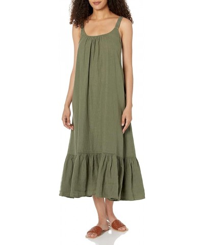 Women's Elara Woven Linen Ankle Length Tank Dress Elm $31.02 Dresses