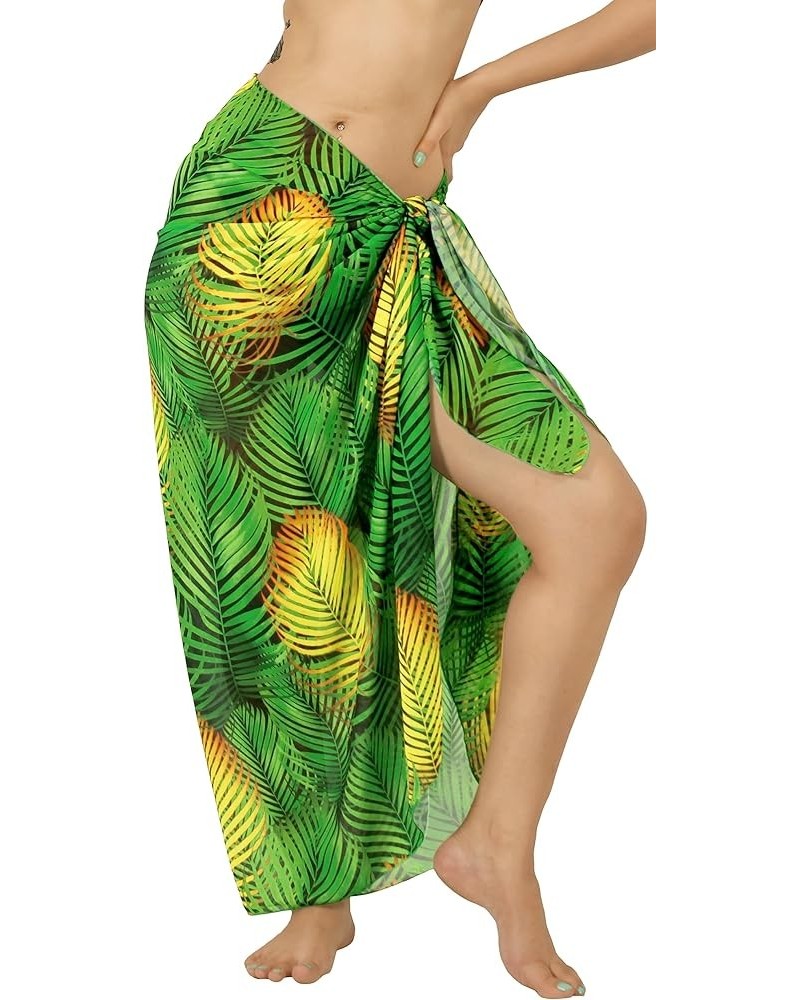 Women's Swimwear Summer Beach Dress Cover Up Bikini Vacation Swim Swimsuit Pareos Bathing Suit Sarong for Women Emerald, Leav...