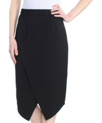 Womens Asymmetric Faux Wrap Pencil Skirt Black 4 $14.35 Skirts