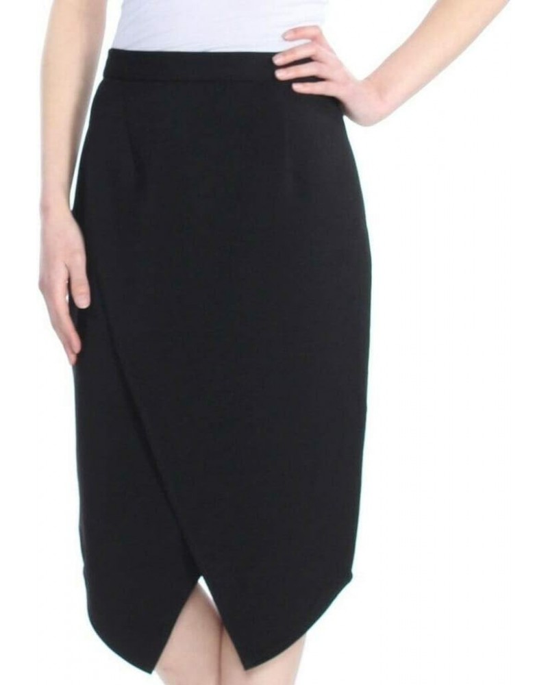 Womens Asymmetric Faux Wrap Pencil Skirt Black 4 $14.35 Skirts