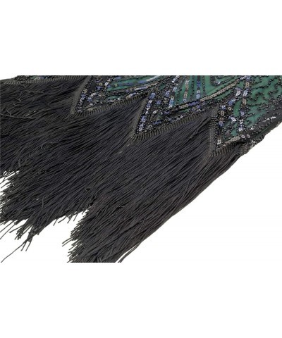 1920s Gatsby Vintage Sequin Flapper Fringe Party Dress with 20s Accessories Set Black&green $24.71 Dresses