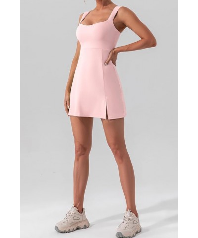 Women’s Tennis Dress with Built-in Bra Athletic Exercise Dresses Sleeveless Workout Golf Activewear Mini Dress Pink $19.94 Ac...