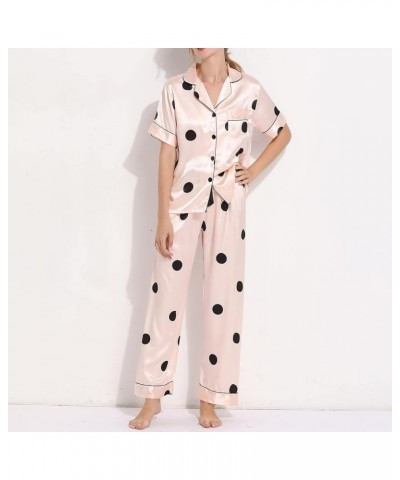 Silk Pajamas for Women Set Of 3 Soft Womens Pajama Sets Joggers Valentines Day Gifts for Women B-pink $10.78 Sleep & Lounge