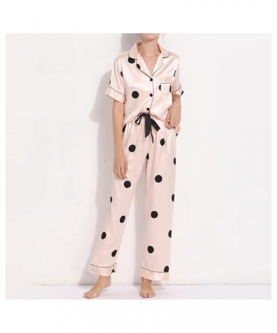 Silk Pajamas for Women Set Of 3 Soft Womens Pajama Sets Joggers Valentines Day Gifts for Women B-pink $10.78 Sleep & Lounge