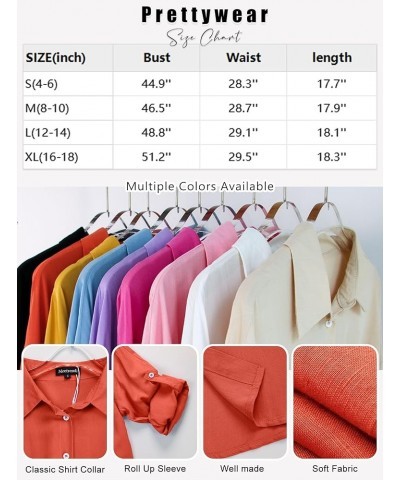 Women's Casual Roll Up Sleeve Button Down Shirts Business Work Blouses 2023 Fall Long Sleeve Tops with Pockets White $16.31 B...