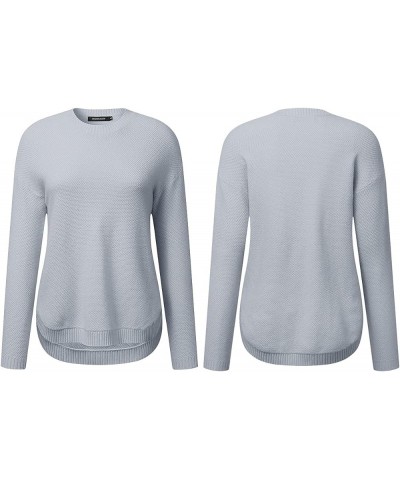 Women's 2024 Fall Long Sleeve Oversized Crew Neck Solid Color Knit Pullover Sweater Tops Grey $22.54 Sweaters