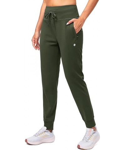 Women's Fleece Lined Joggers High Waisted Water Resistant Thermal Winter Sweatpants Running Hiking Pockets Olive $20.79 Activ...