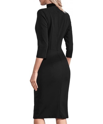 Catholic Church Women Clergy Tab Collar Dress Black Mass Pencil Dress Black $15.64 Dresses