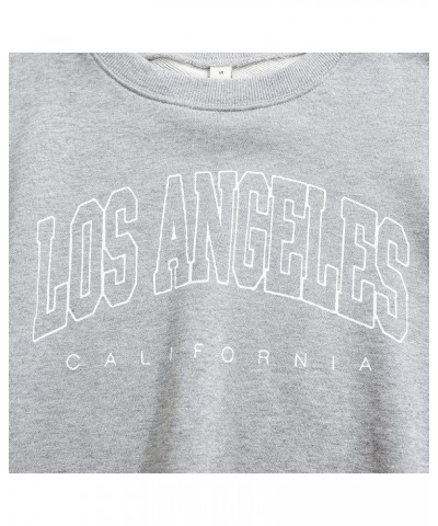 Women’s Cropped Hoodie Pullover Long Sleeve Crewneck Crop Tops Oversize Fit La-heather Grey $15.00 Hoodies & Sweatshirts