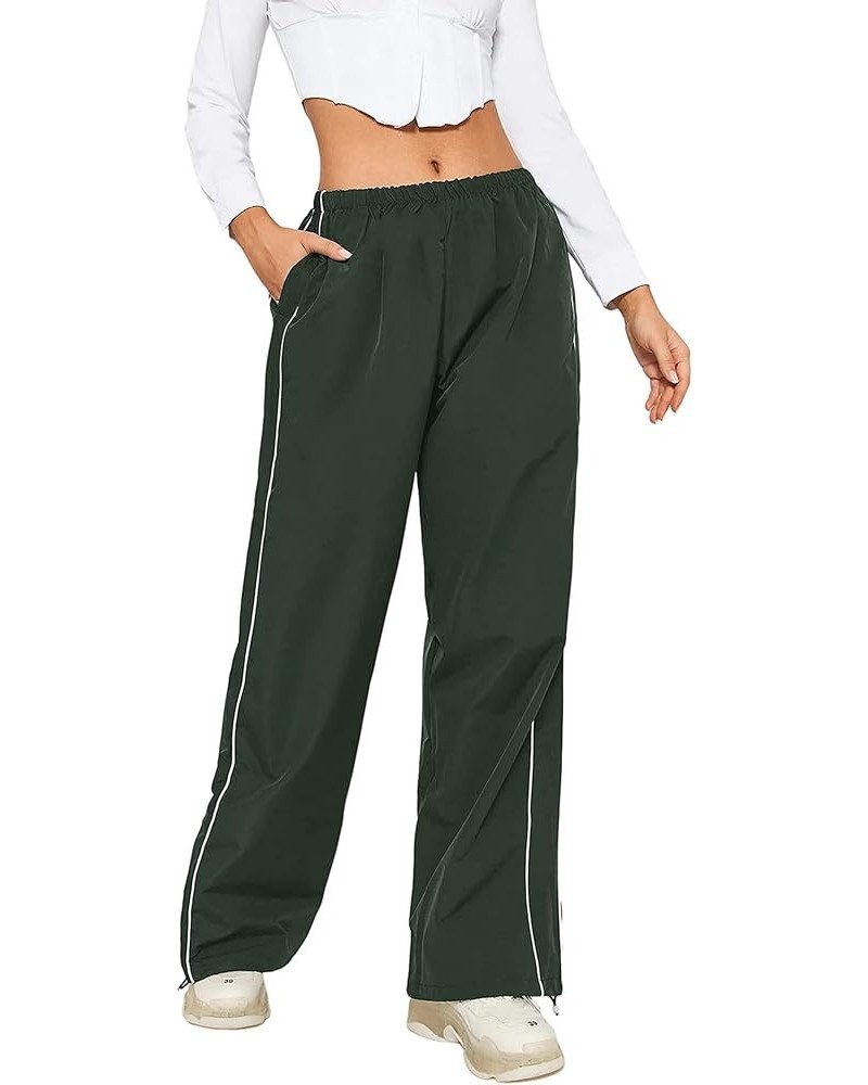 Women Low Waist Cargo Pants Y2K Aesthetic Vintage Baggy Pants Wide Leg Trousers E-Girl Fashion Jeans Streetwear D Army Green ...