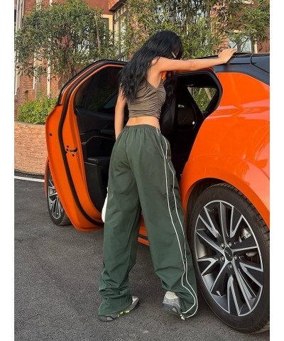 Women Low Waist Cargo Pants Y2K Aesthetic Vintage Baggy Pants Wide Leg Trousers E-Girl Fashion Jeans Streetwear D Army Green ...