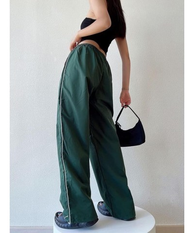 Women Low Waist Cargo Pants Y2K Aesthetic Vintage Baggy Pants Wide Leg Trousers E-Girl Fashion Jeans Streetwear D Army Green ...