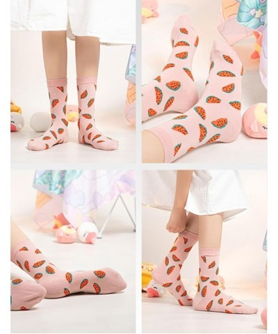 Fruit Embroidered Crew Socks Cute Pattern Quartz Sock Funny Dress Socks for Women, Ladies, Girls 6 Pack $10.81 Activewear