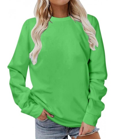 Sweatshirts for Women Loose Fit Simple Solid Color Pullover Hoodies Long Sleeve Casual Lightweight Sweatshirt 01 Green $7.78 ...