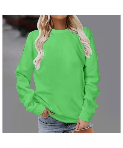 Sweatshirts for Women Loose Fit Simple Solid Color Pullover Hoodies Long Sleeve Casual Lightweight Sweatshirt 01 Green $7.78 ...