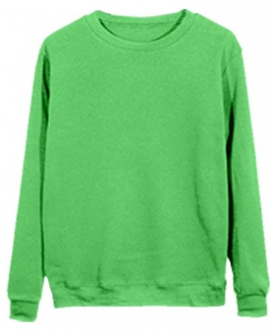 Sweatshirts for Women Loose Fit Simple Solid Color Pullover Hoodies Long Sleeve Casual Lightweight Sweatshirt 01 Green $7.78 ...