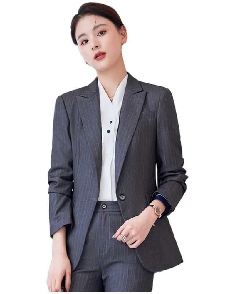 Women's Office Business Suits Trouser Suits Skirt Suits Blazers Classic Elegant Jacket Blazer-grey $30.23 Suits