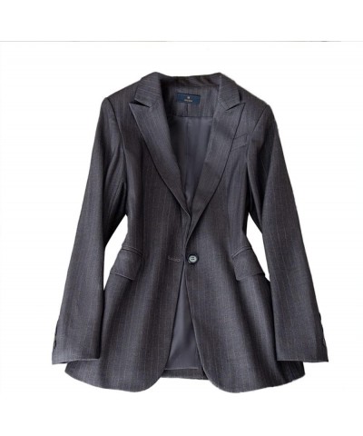 Women's Office Business Suits Trouser Suits Skirt Suits Blazers Classic Elegant Jacket Blazer-grey $30.23 Suits