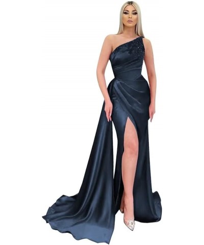 Appliques Mermaid Bridesmaid Dresses One Shoulder Prom Dress for Women Bodycon Formal Evening Gown with Slit Yellow $35.28 Dr...