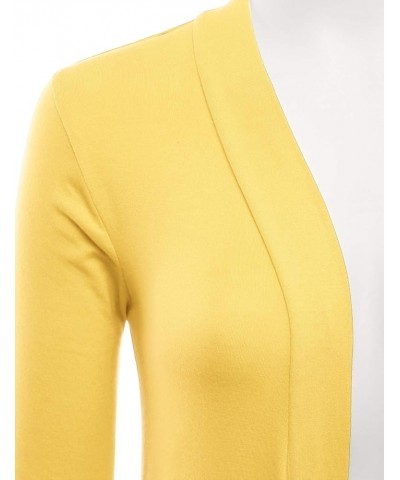 Women's Draped Open-Front Long Sleeve Light Weight Cardigan (S~3XL) Lbt007_yellow $16.19 Sweaters