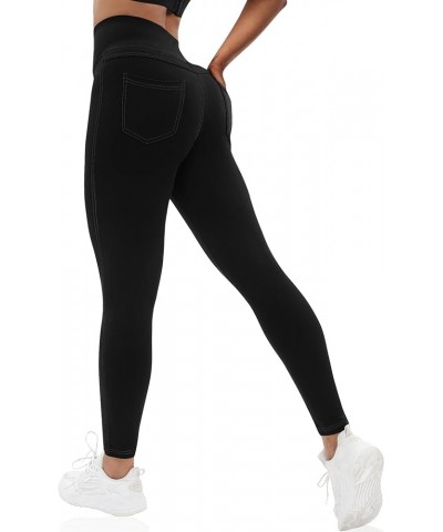 Curvy Womens Leggings, High Waisted Yoga Pants with Back Pockets, Tummy Control - Buttery Soft - Stretchy 27/28 Inseam Solid ...