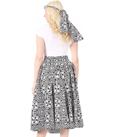 African Dutch Ankara Wax Print Full Circle Skirt 619-blackwht $22.05 Skirts