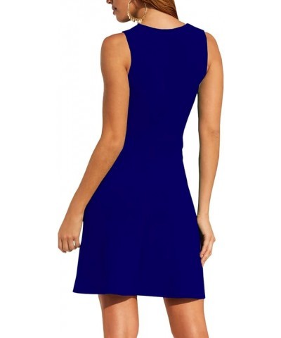 Women's Summer Casual Sexy Dress Scoop Neck Slim Fit Half Short Sleeve Bodycon Mini Dresses Blue6003 $16.82 Dresses