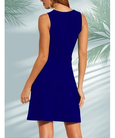 Women's Summer Casual Sexy Dress Scoop Neck Slim Fit Half Short Sleeve Bodycon Mini Dresses Blue6003 $16.82 Dresses