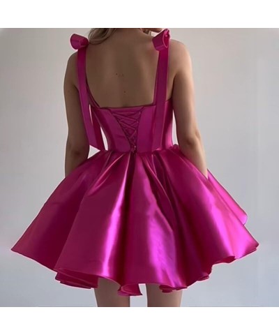 Short Homecoming Dresses for Teens Ruched Satin Formal Dress Spaghetti Strap Sweetheart Neck Prom Gown ZA99 Gold $22.54 Dresses