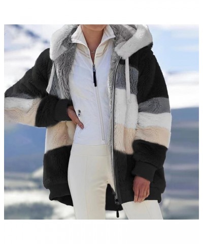 Winter Coats For Women Plus Size Fleece Sherpa Long Sleeve Hooded Jackets Casual Warm Full Zip Up Outerwear Clothes 1-black $...